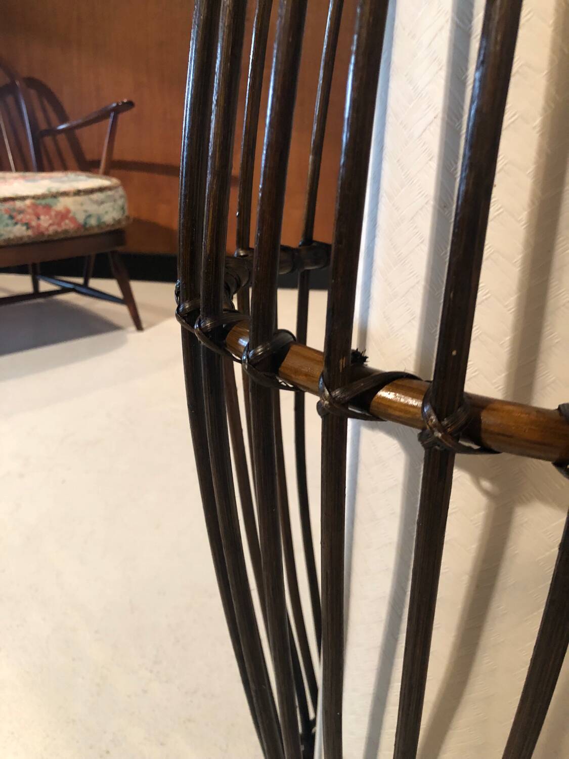 Large rattan floor lamp 1960