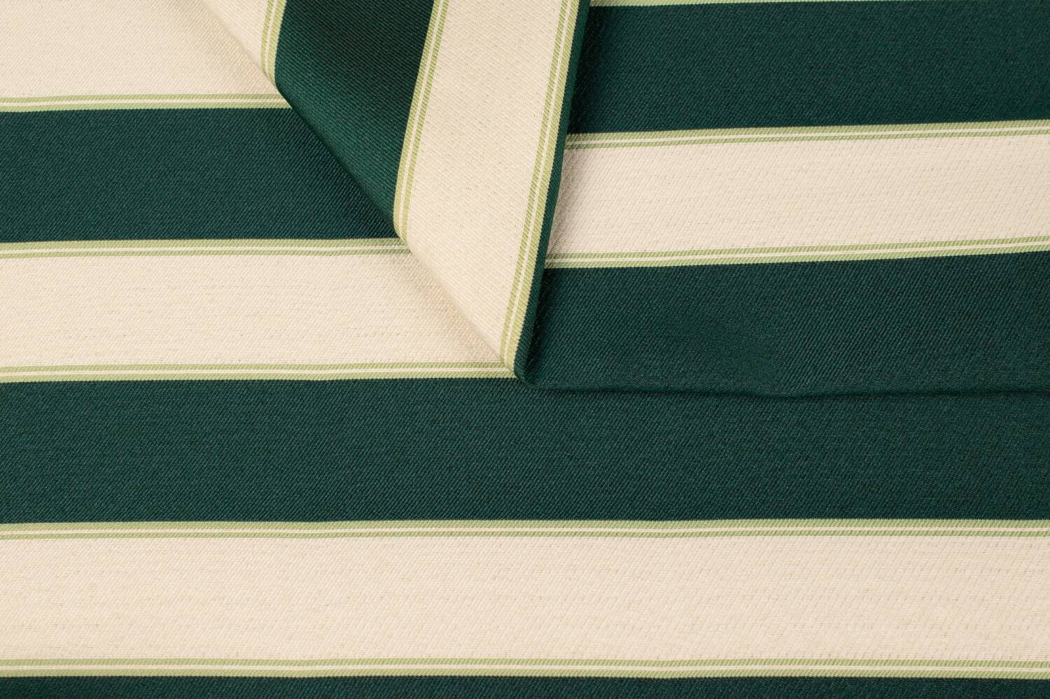 6 chaises en tissu rayé et bois de hêtre foncé