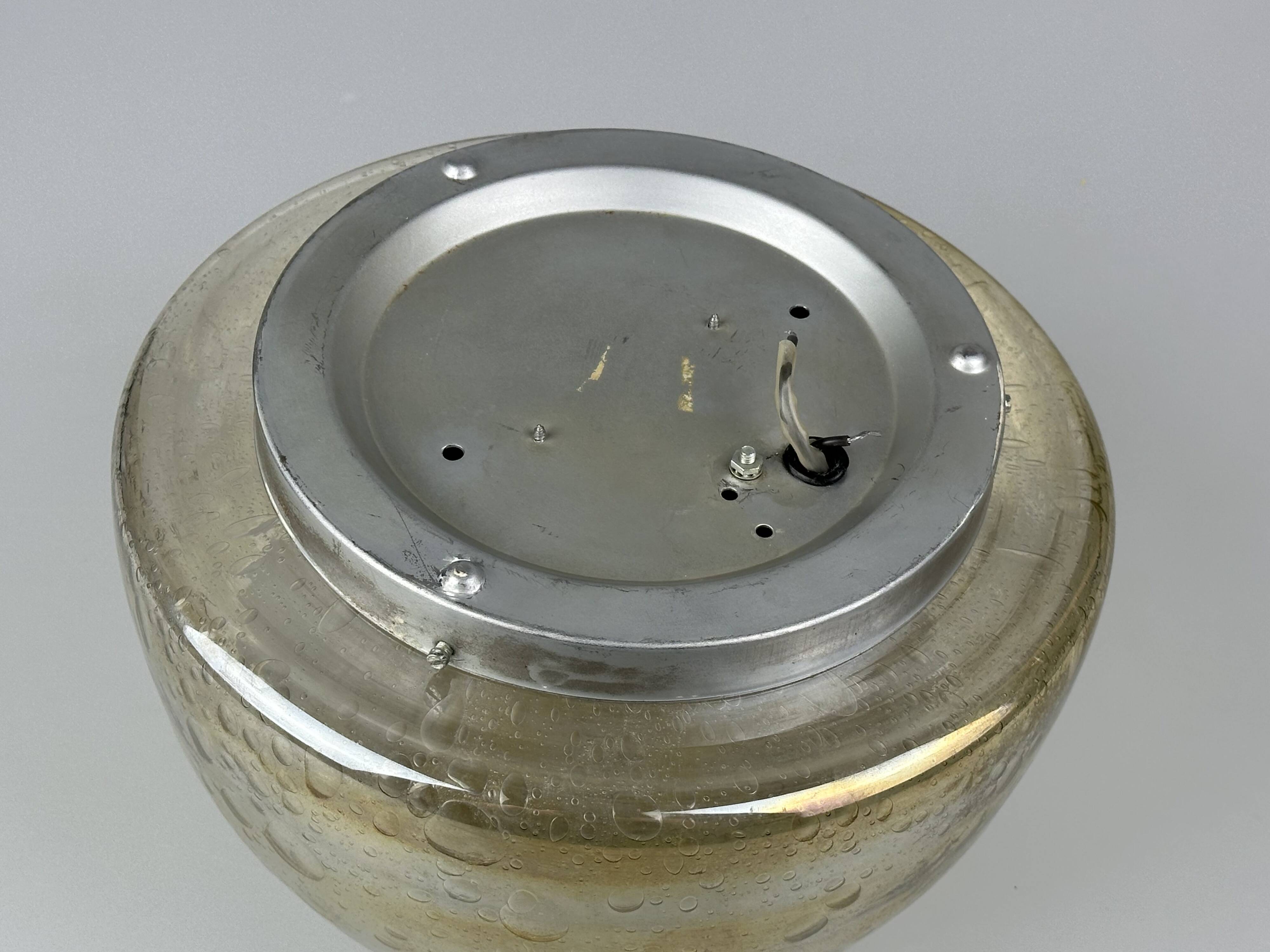 60s 70s ceiling lamp Plafoniere Flush Mount Böhmer Leuchten Germany Glass