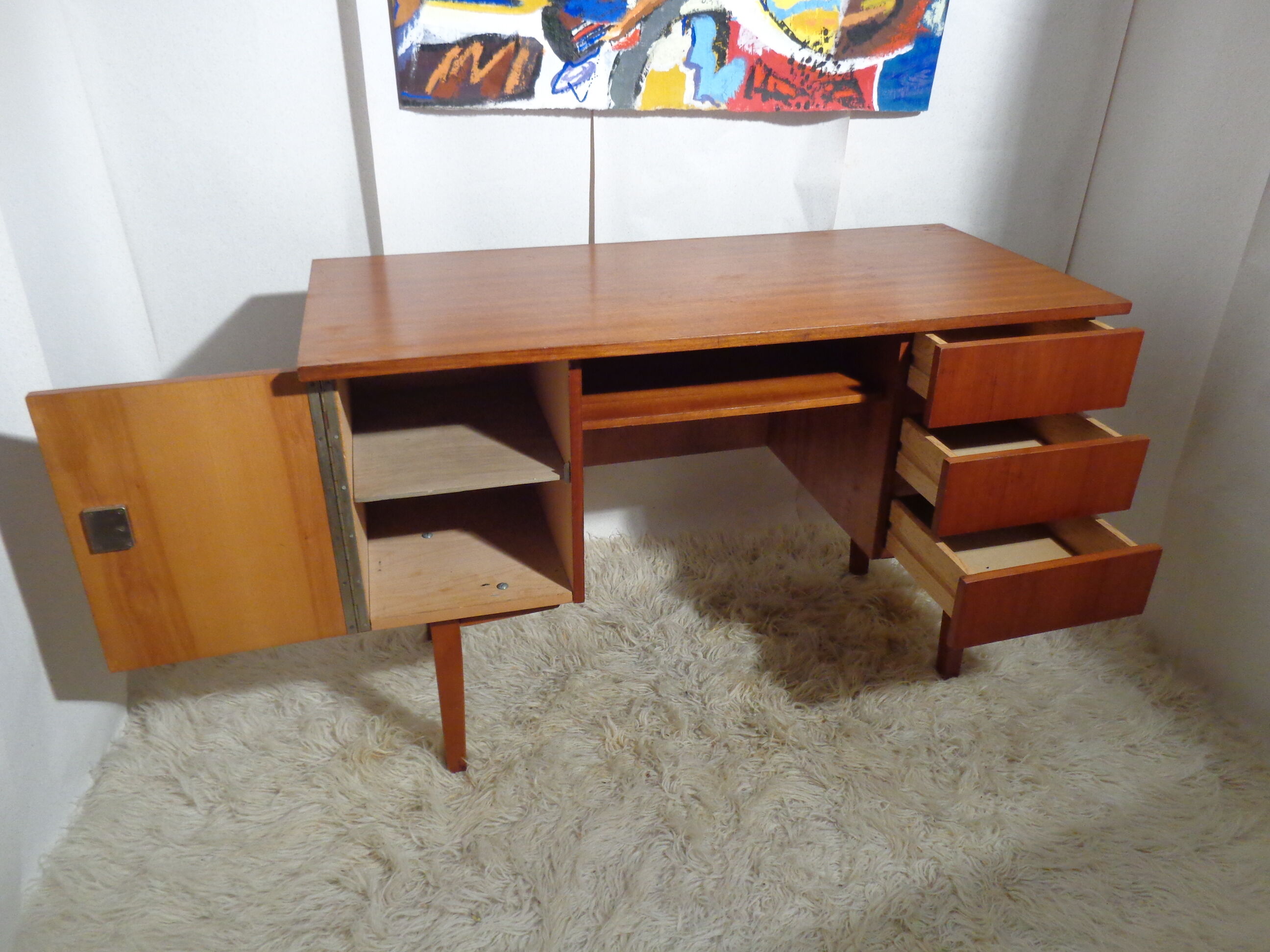 Vintage desk from the 60s light oak