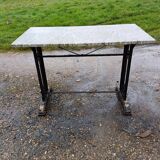 Art Deco Cast Iron and Marble Bistro Table