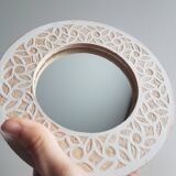 Stoneware mirror with sgraffito decoration