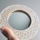Stoneware mirror with sgraffito decoration
