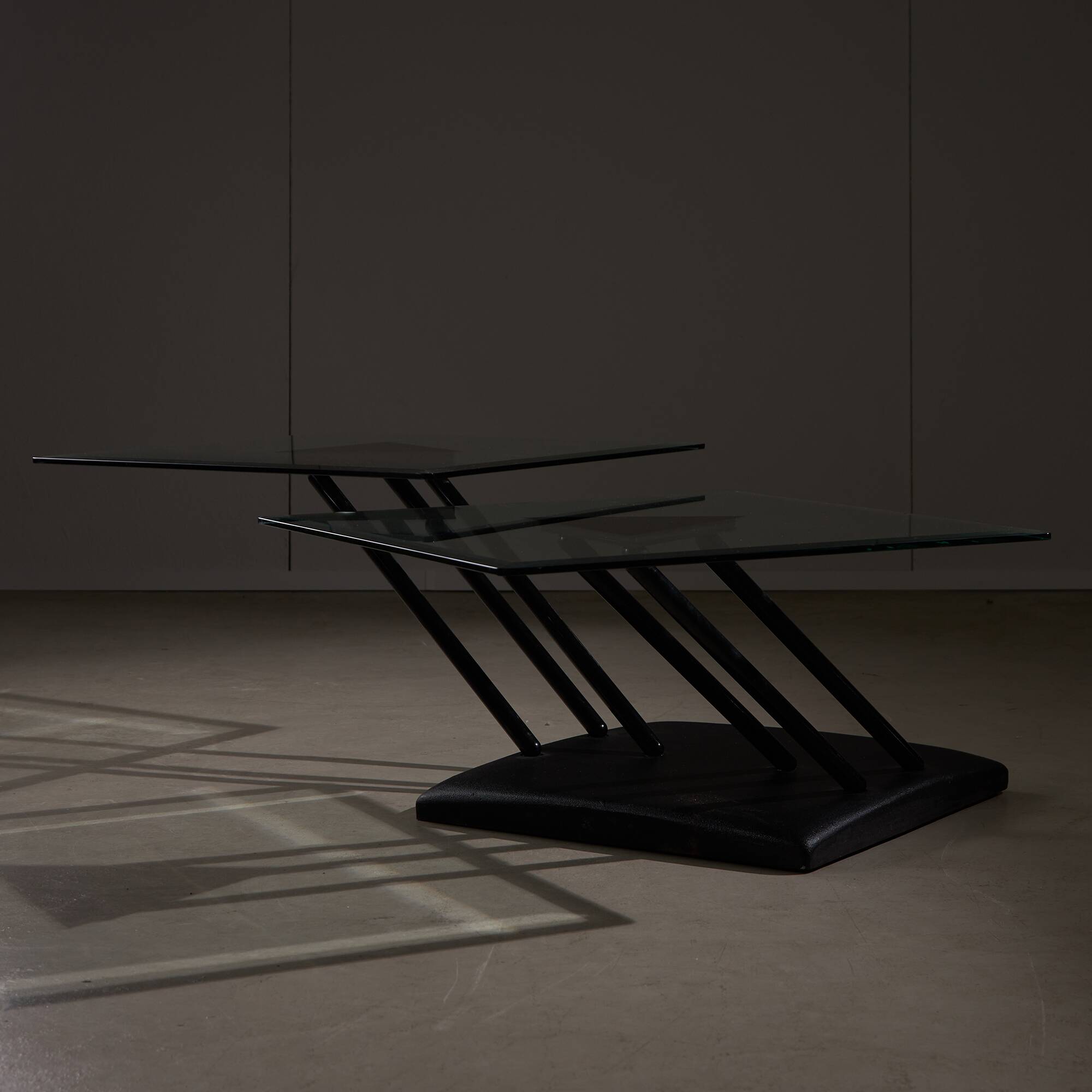 Italian Post-modern Glass Coffee Table for Bellato, 1980s