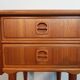 Danish beside tables in teck 2 drawers, scandinavian 1960
