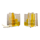 Geometric Murano Glass Table Lamps by A.V Mazzega, 1970s, Set of 2