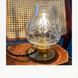 Brass and crystal table lamp