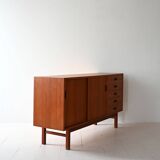 Scandinavian teak sideboard with sliding doors, 1960s