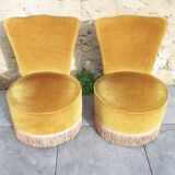 Paire de fauteuils crapaud