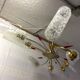 Lustre 8 brass lights and blown glass - 60s