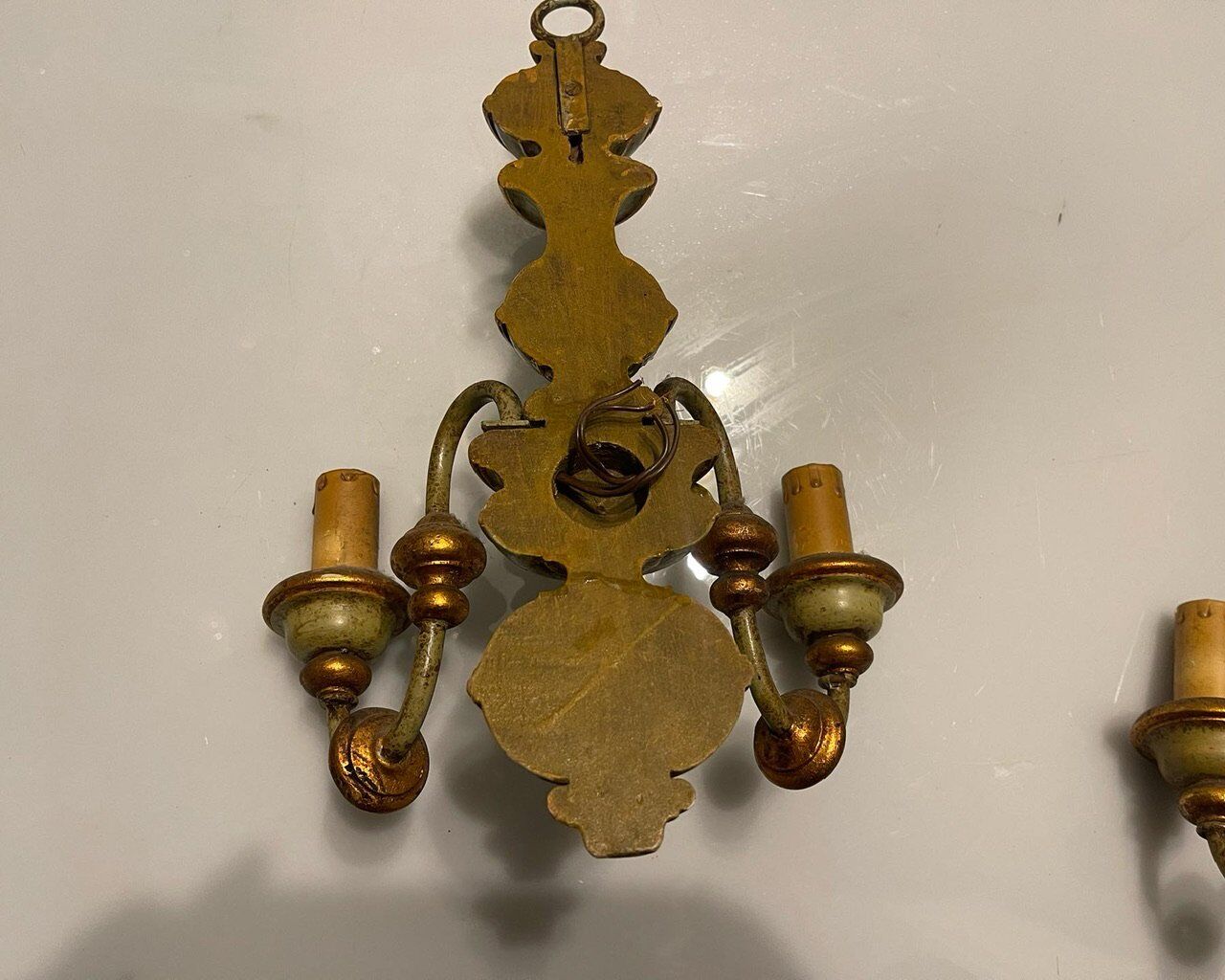 Italian Wooden Sconces, 1970s, Set of 2