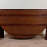 Large oval Gateleg folding table with two leaves in Rio rosewood