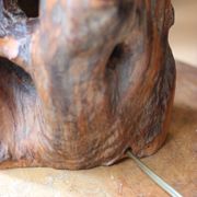 Grande lampe des années 60 en bois d’olivier