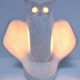 80s design ceramic owl lamp