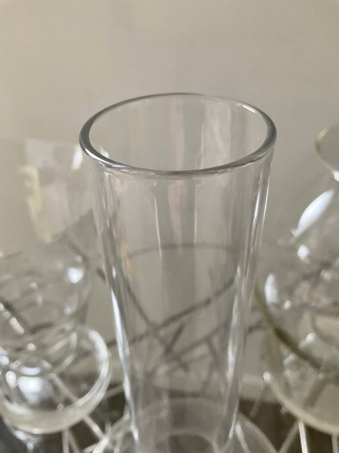 Trio of vintage glass vases