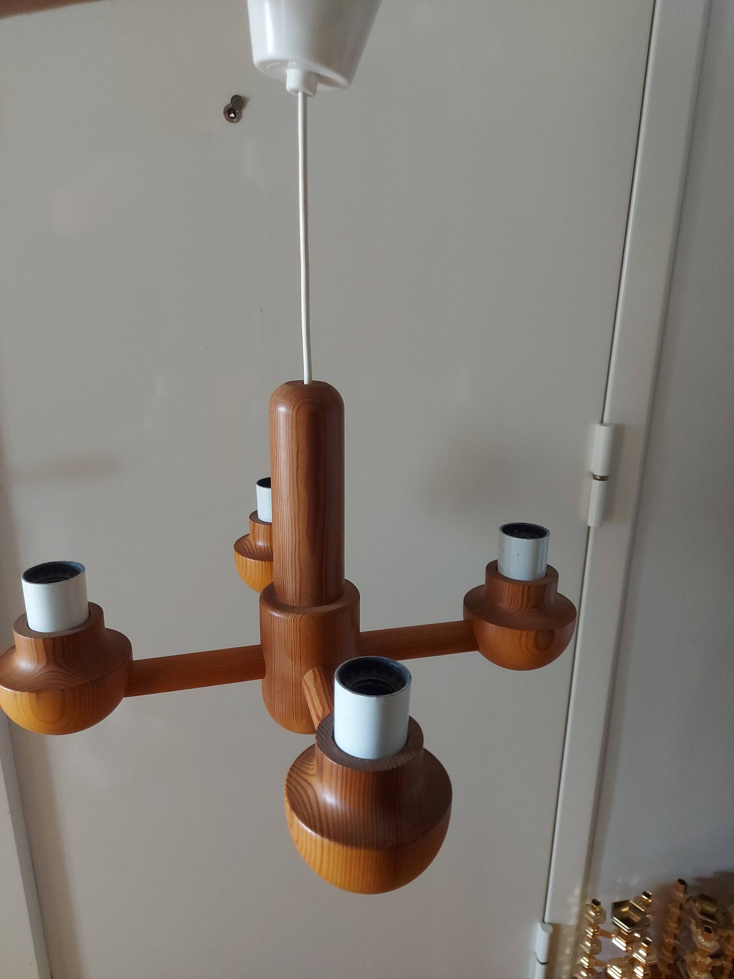 Vintage Ikea pine chandelier