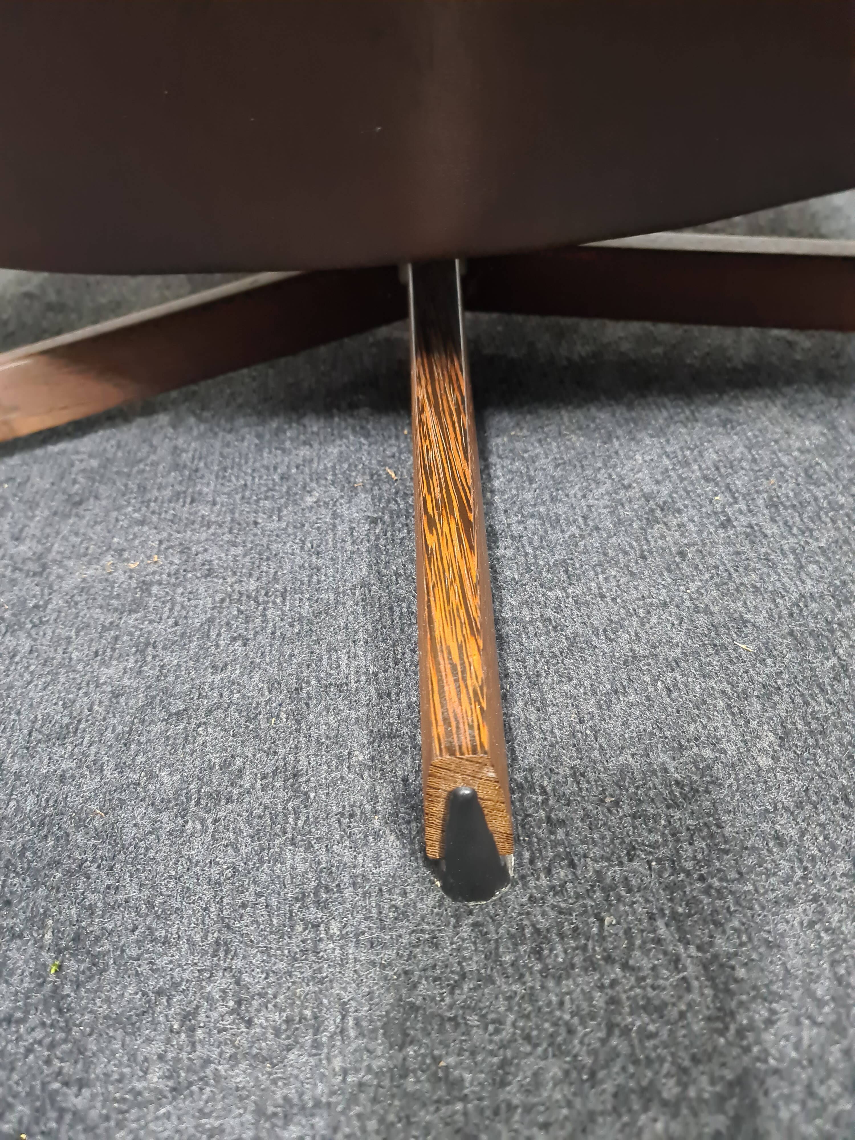 Danish Madsen & Schubell vintage swivel lounge armchair and ottoman