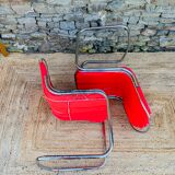 Ensemble de 4 chaises métal design italien