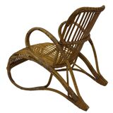 Vintage Rattan Chair Dirk Van Sliedregt Rohe Noordwolde 1960