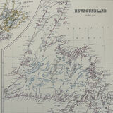 Antique Map of Canada (Eastern Sheet) circa 1869 Keith Johnston Royal Atlas Hand coloured map