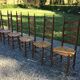 Vintage mulched chairs with high oak backrests with turned legs