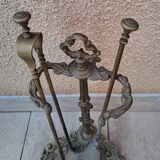 Support et accessoires de cheminée en  bronze