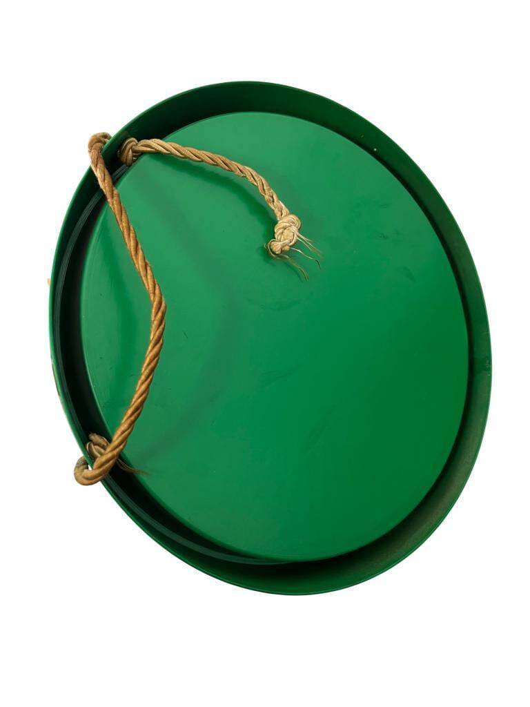 Miroir rond vert vintage de l'ère spatiale