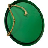 Miroir rond vert vintage de l'ère spatiale