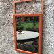 Orange vintage barber mirror 14x19cm