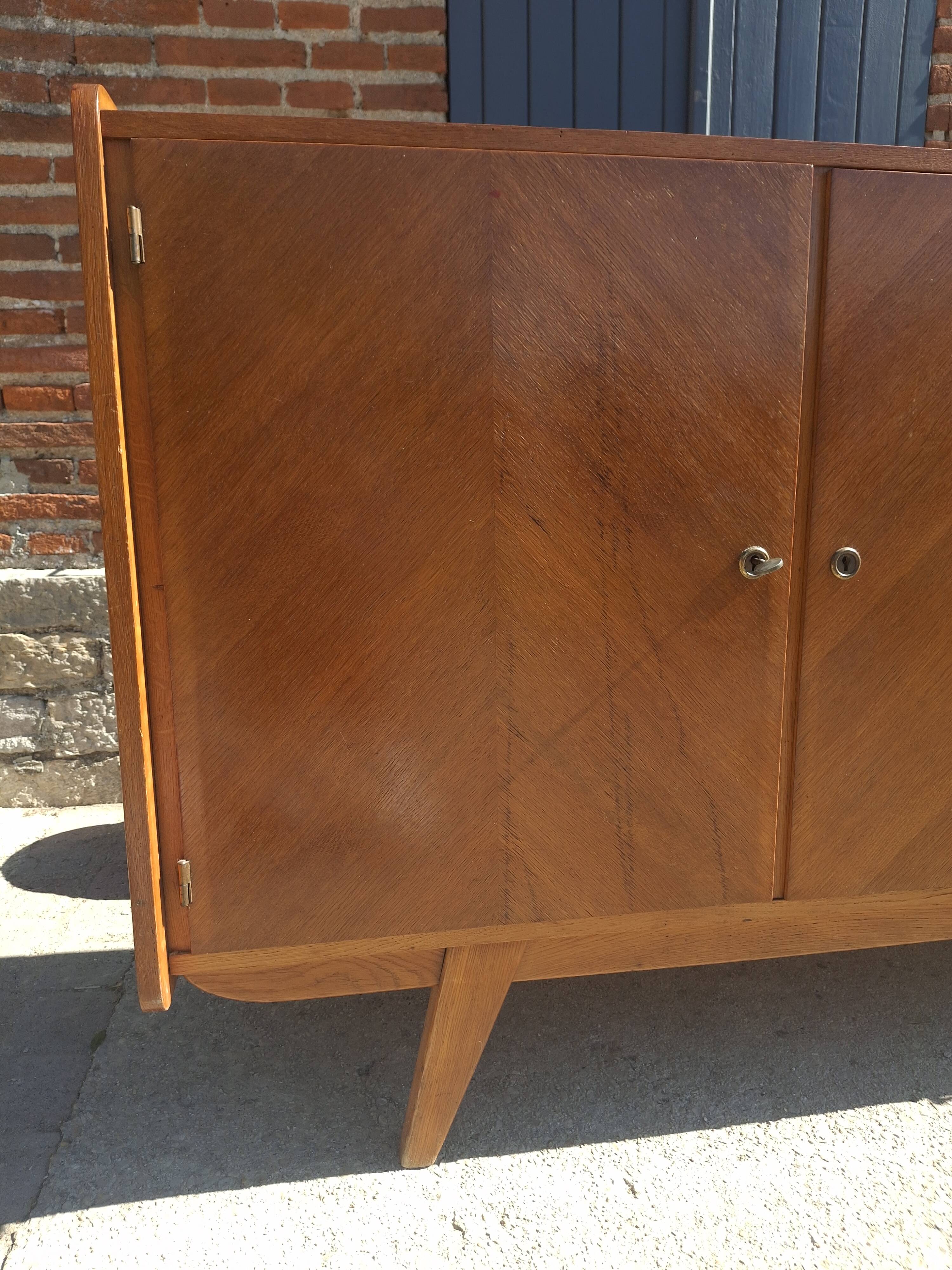 Vintage 50s/60s wooden enfilade – Scandinavian style – bar display cabinet