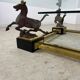 Old brass and gilded bronze table horses design from the 70s vintage Horses