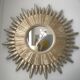 Vintage silver wood sun mirror