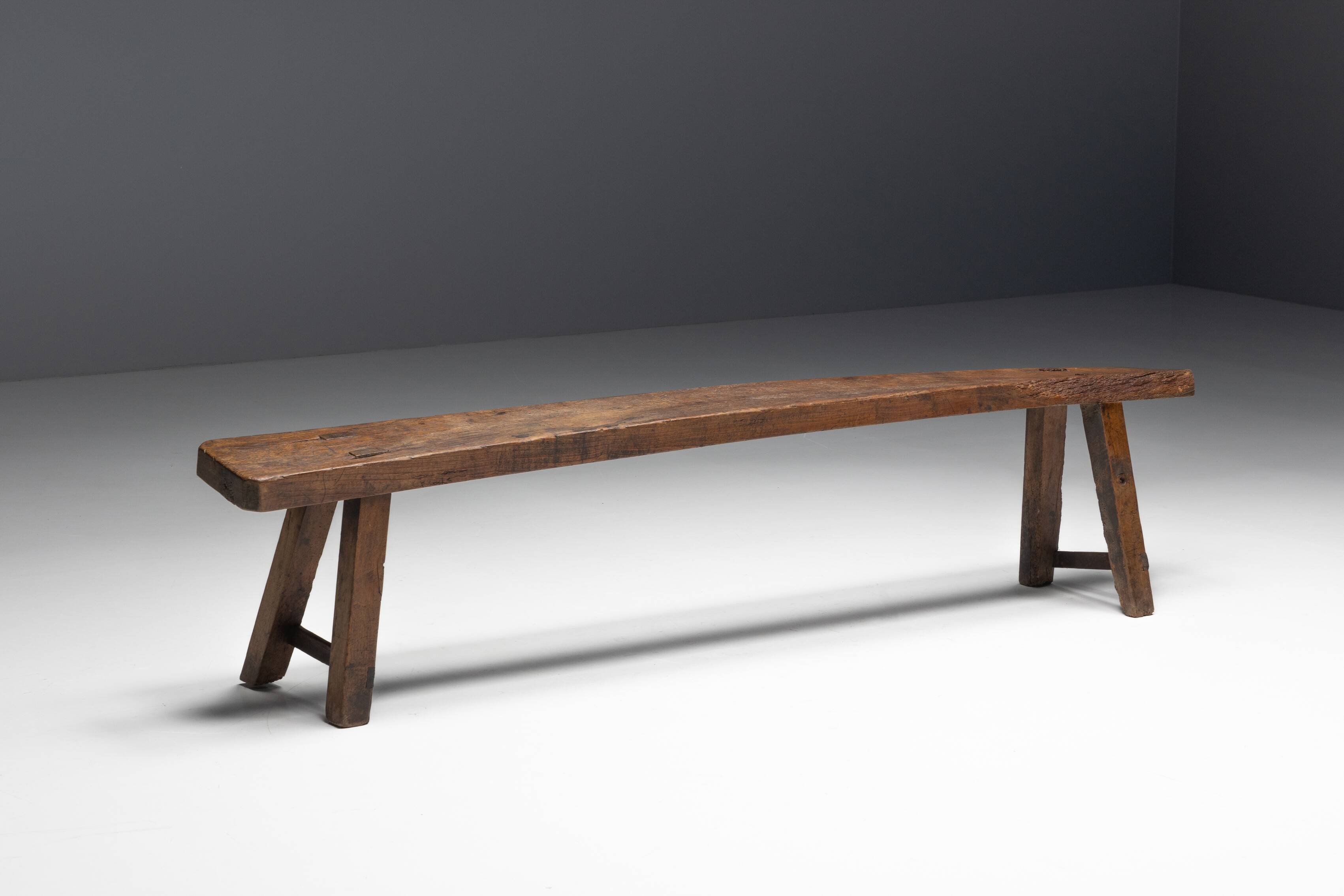 Brutalist Wabi Sabi Benches, France, 19th Century