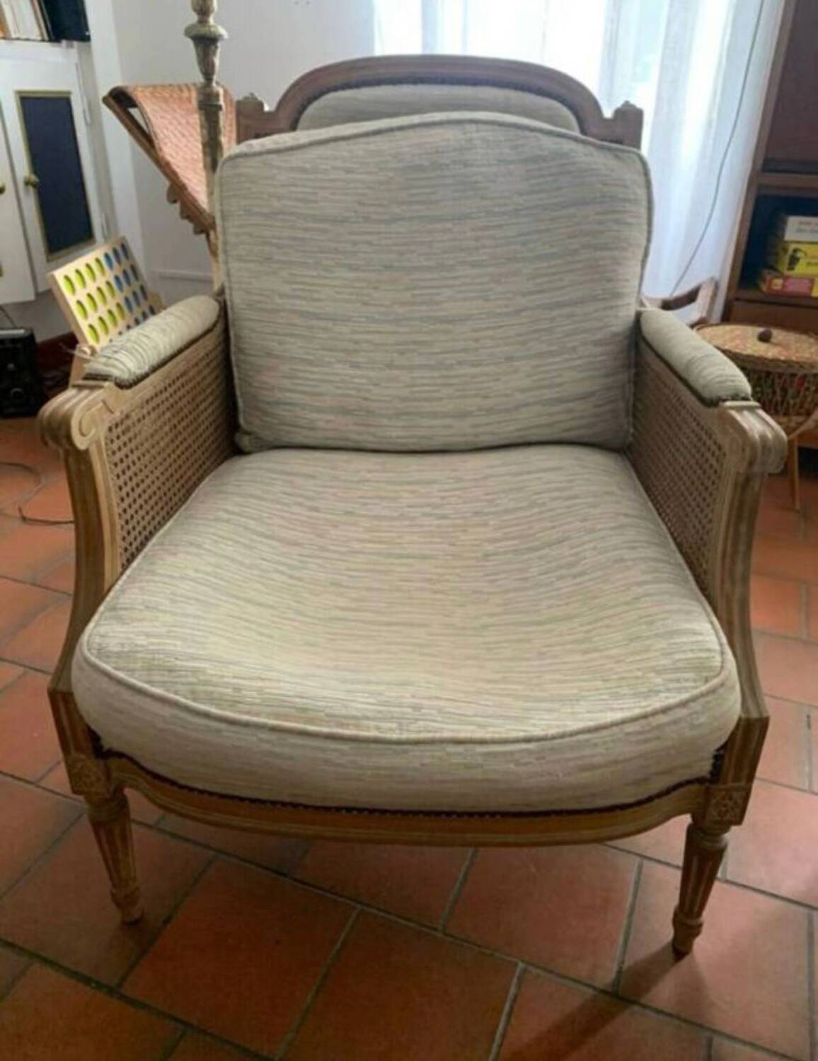Fauteuil chic bohème canné