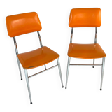 Pair of vintage orange leatherette chairs