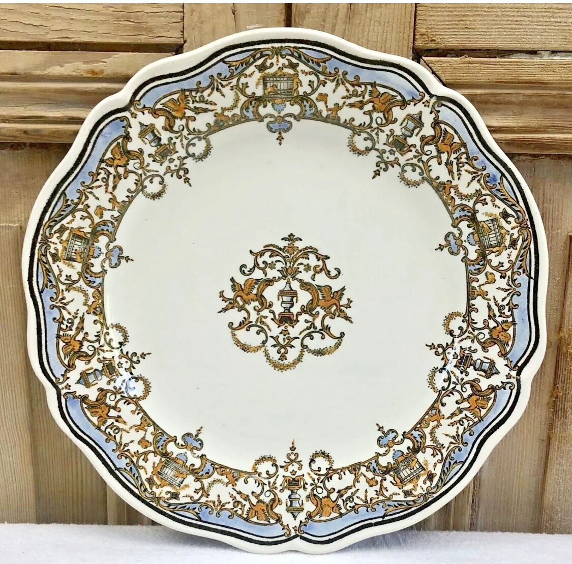 6 dessert plates dessert Gien the children at the press Dionysos 1938/1960