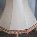 Pair of bronze lamps with fabric shades, bedside lamp.