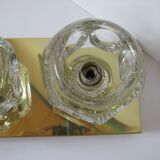 Applique en laiton et en verre de Peill et Putzler années 1970
