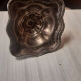 Silver metal candle holder