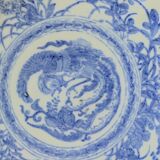 Chinese porcelain plate inspired by the blue family, late nineteenth early twentieth century