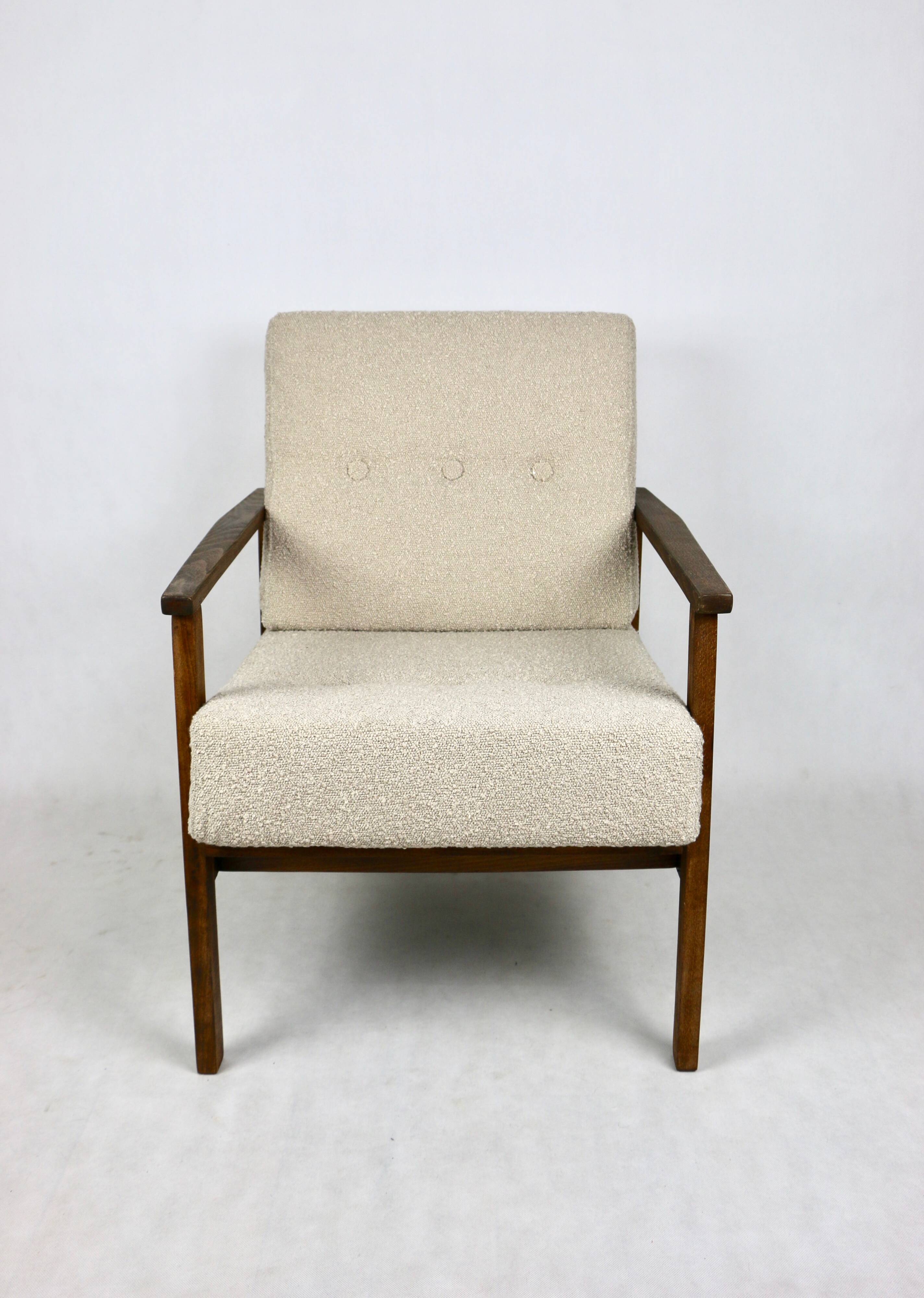 Vintage Beige Boucle Loop Armchair, 1970s
