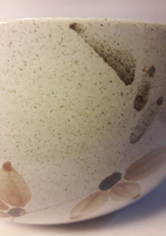 Sandstone salad bowl 23,5cm diameter vintage flat hollow