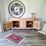 Low buffet in renovated solid cherry wood – Revisited Louis XV style – 250 cm