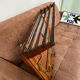 Large antique oak and brass wall coat rack – luggage rack style