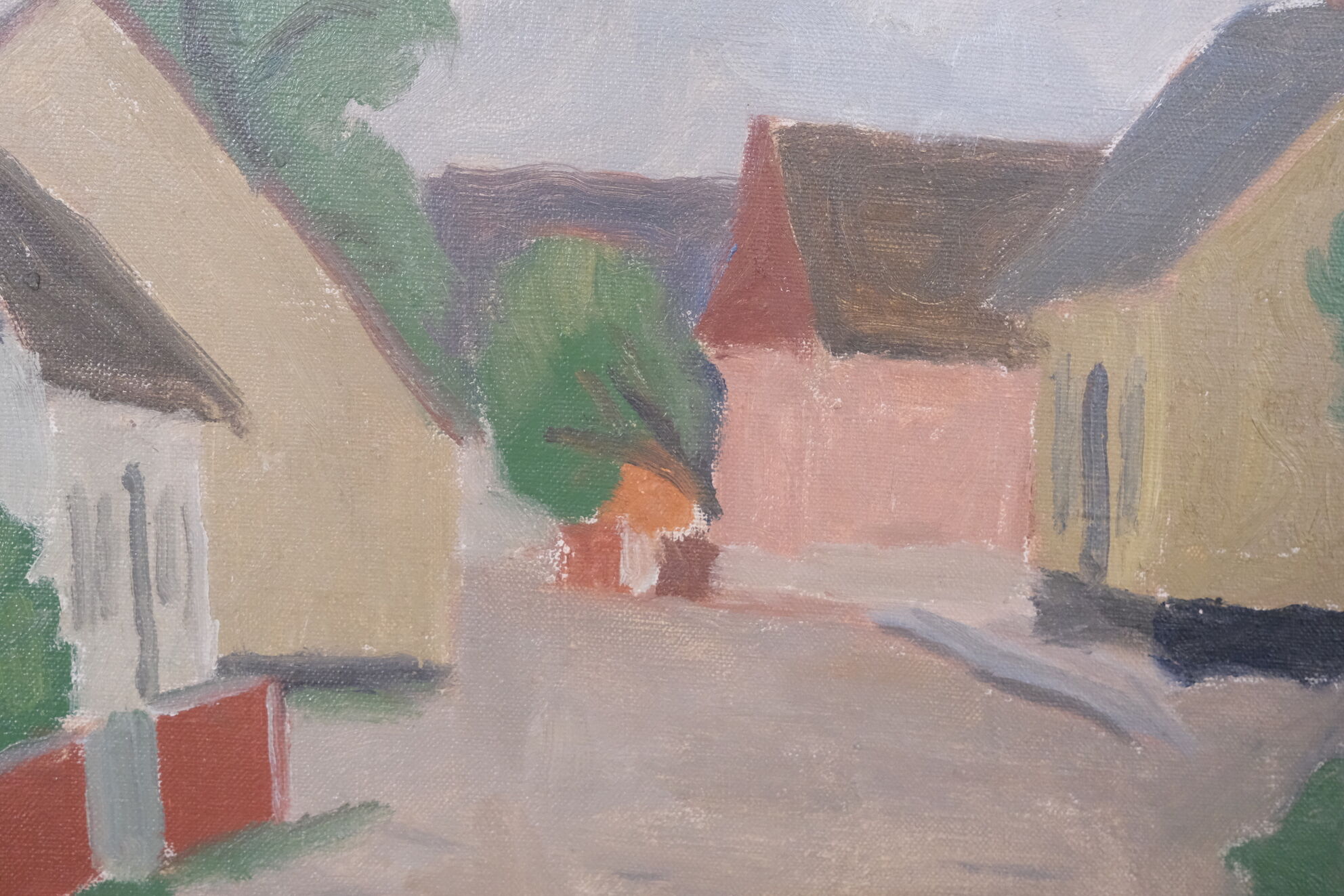 Modernist landscape painting by Hjalmar Lundström 1950's