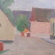 Modernist landscape painting by Hjalmar Lundström 1950's