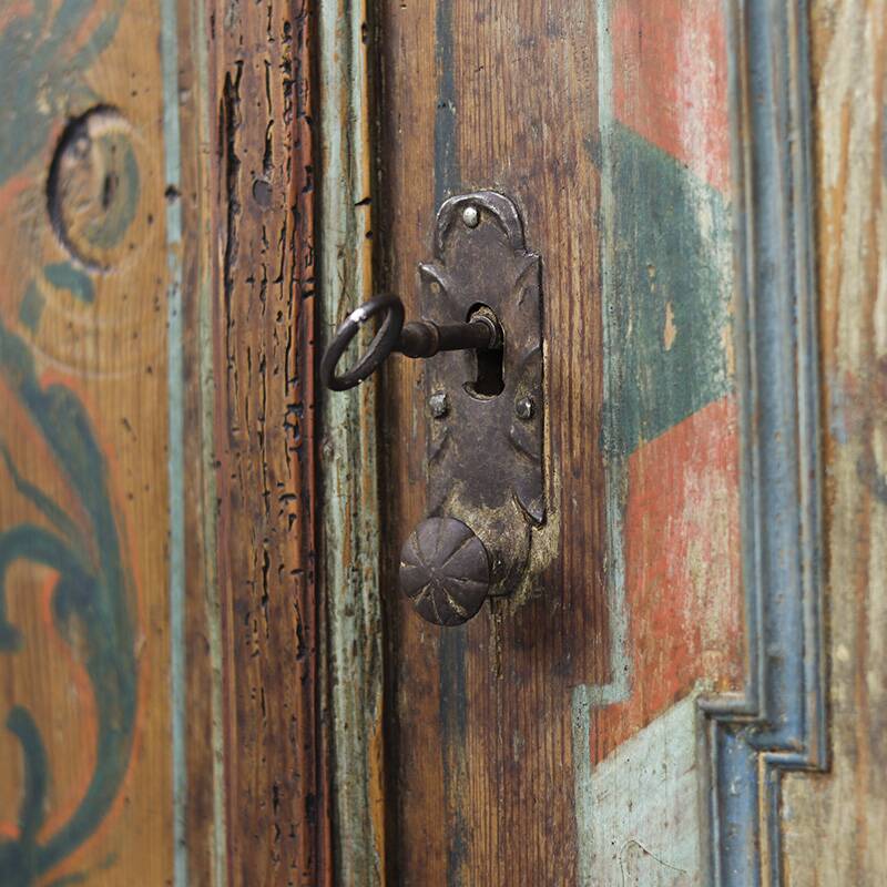 Folk art painted bridal wardrobe