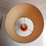 Orange lamp in vintage turned wood