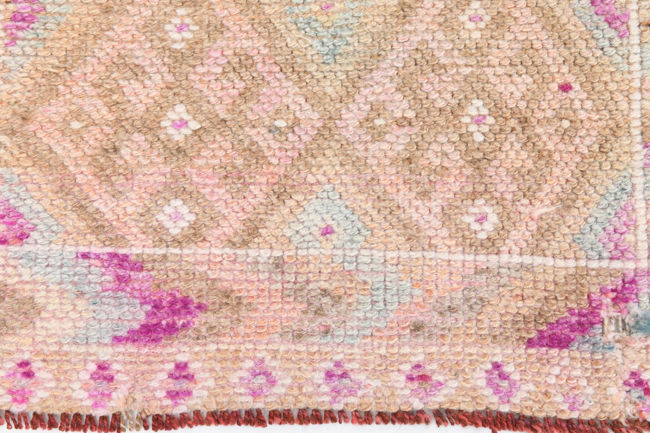 Vintage Super Soft Pink Runner Rug, 85x394Cm