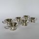 Set of 6 Mid Century Modern Silver Plated Coffee Cups